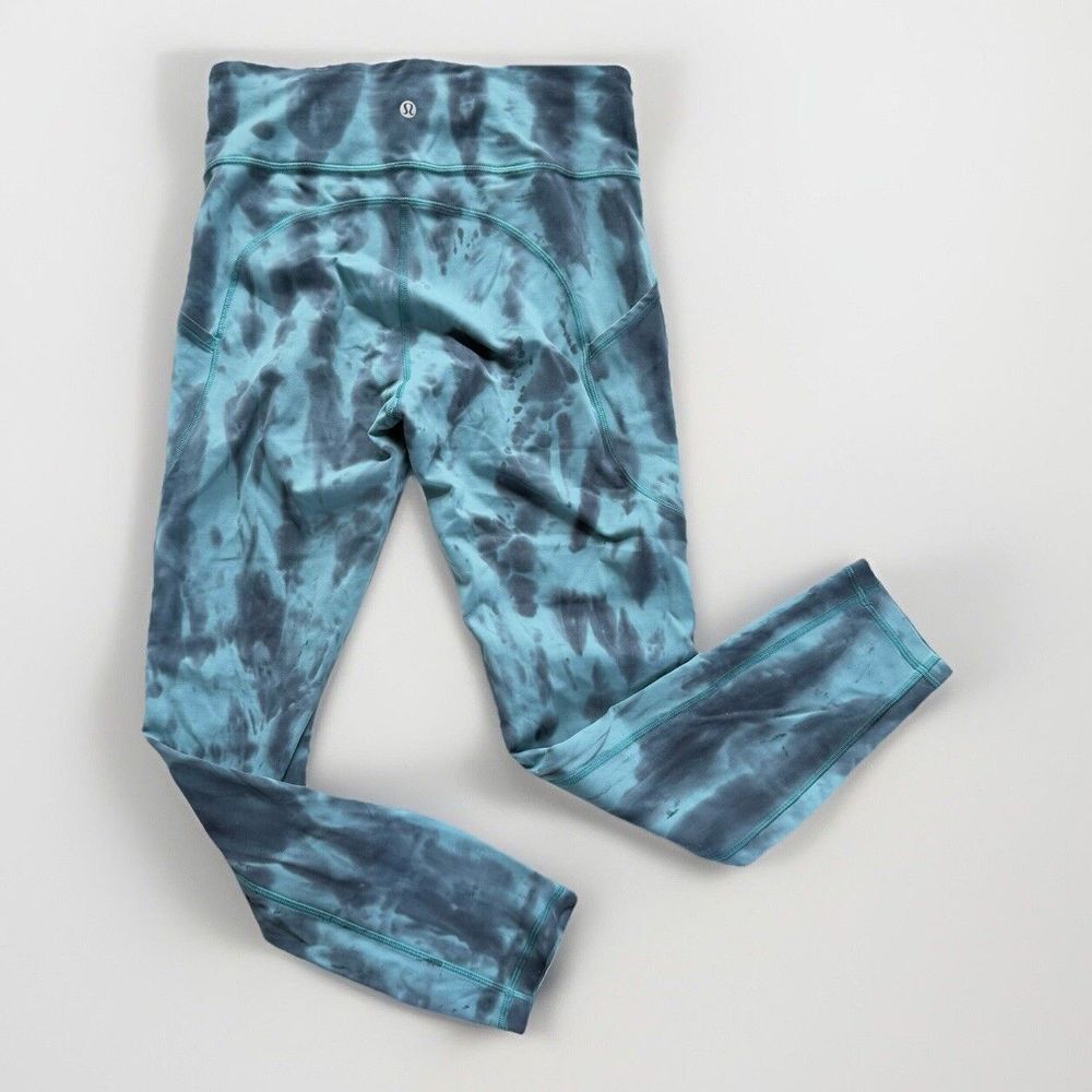 Lululemon Invigorate High-Rise Tight 25"‎ Wash Tie Dye Shibori Teal Womens 6
